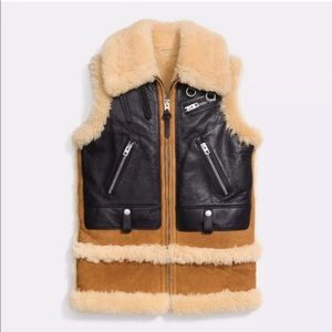 Coach Biker Sheepskin Vest